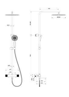 Душевая стойка Wonzon & Woghand WW-88739902-CR с термостатом хром